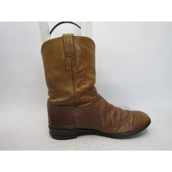 Justin Mens Size 10.5 EE Brown Leather Bullhide Cowboy Western Boots main image 8